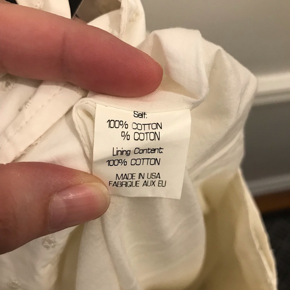 NWT Theory Eyelet Skirt 8 white defects belt a-line cotton - Picture 12 of 13